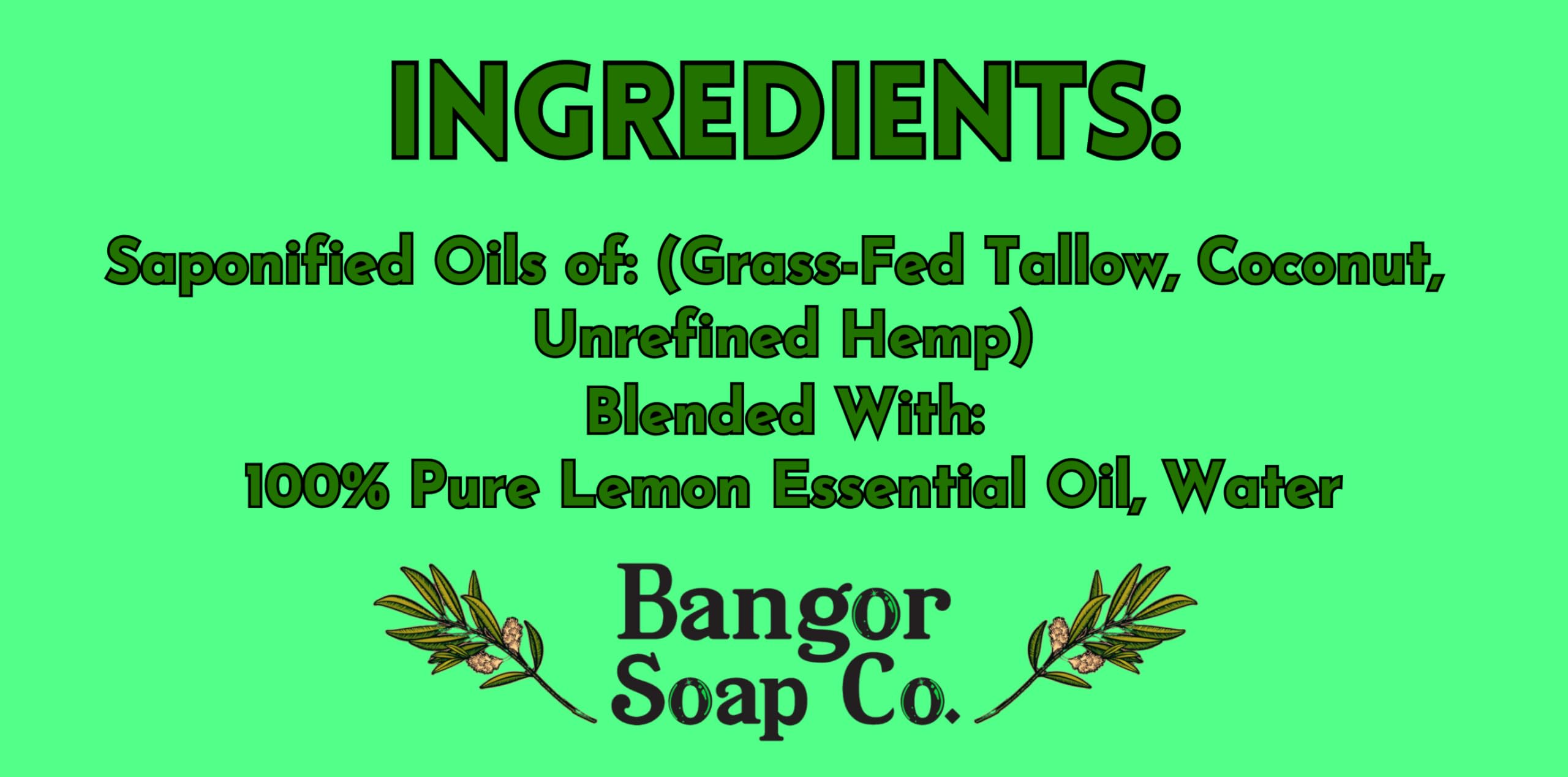 Bangor Soap Co.'s COOLING TEA TREE EUCALYPTUS Pure, Natural Soap Bars, The FINEST Tallow, Coconut, and Hemp, NOTHING Artificial, NOTHING Superficial for A Smooth, Nourishing Lather (3-Pack)…